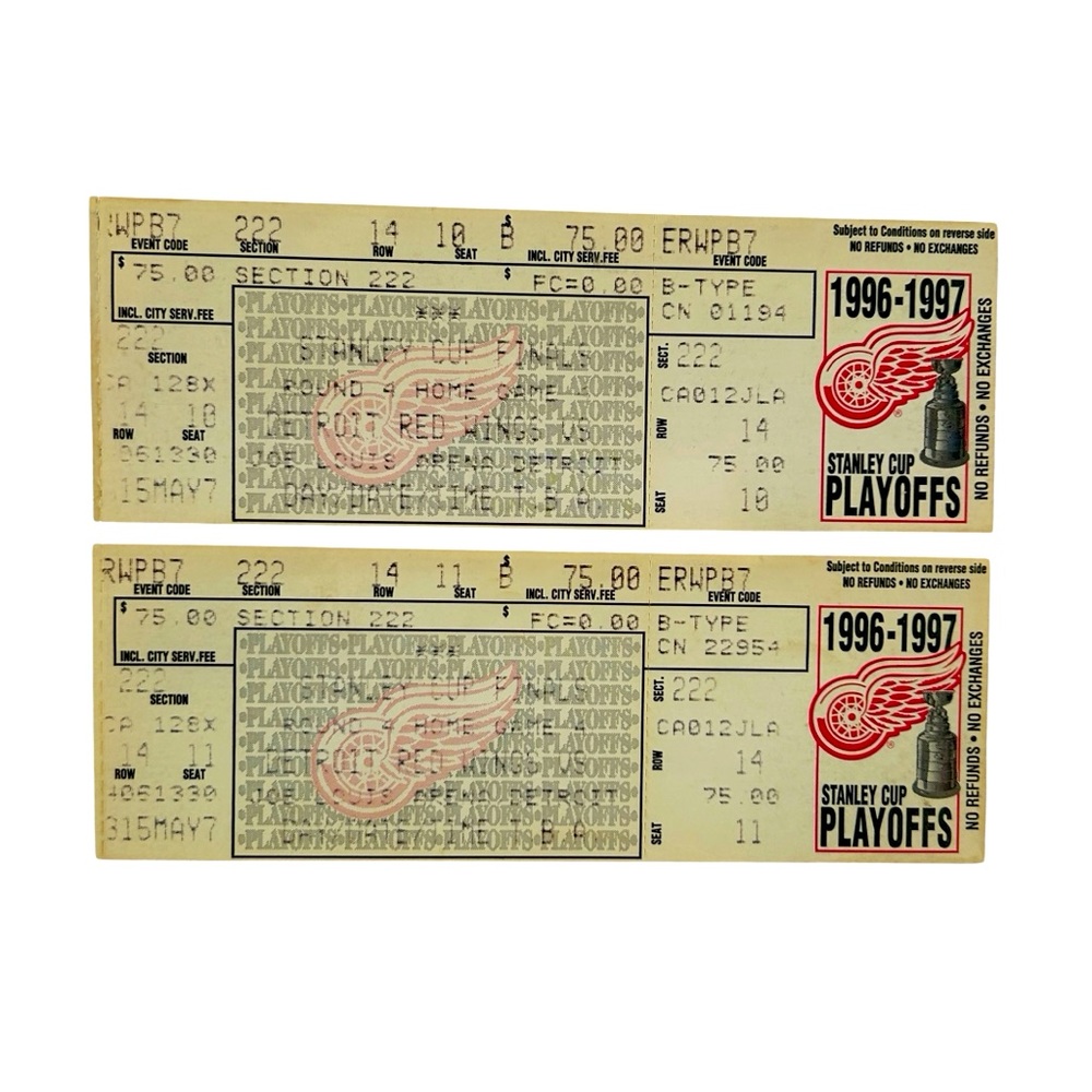 1997 Detroit Red Wings Vs Philadelphia Fliers Stanley Cup Game 4 Tickets X2